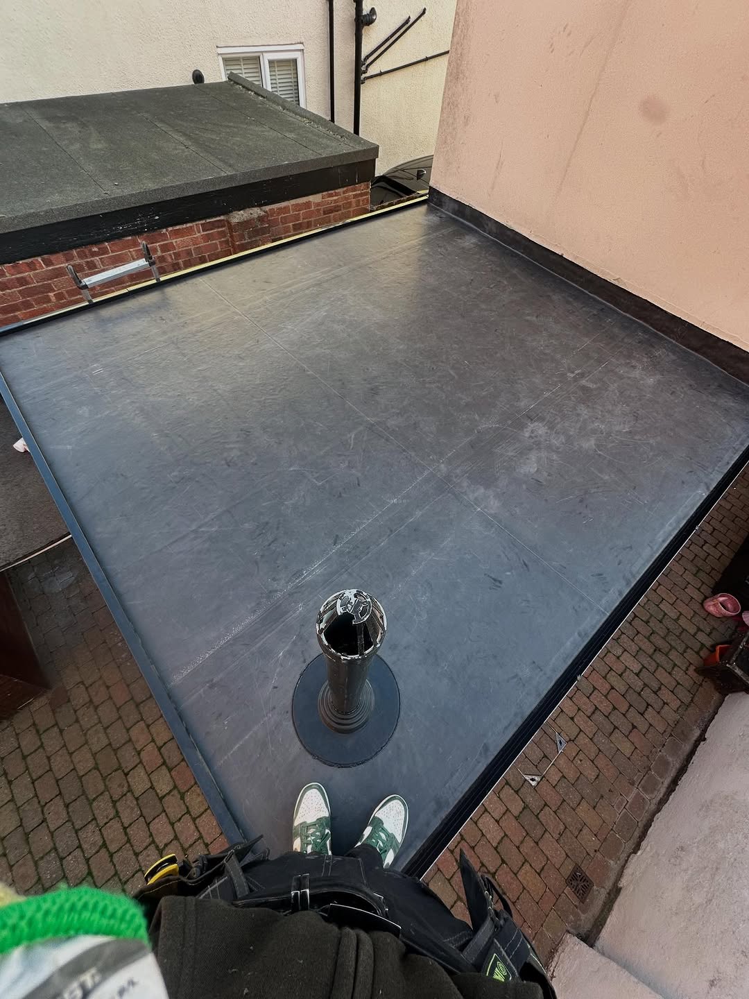 New flat roof complete using an EPDM system, just in time for this horrendous weather we are having!!